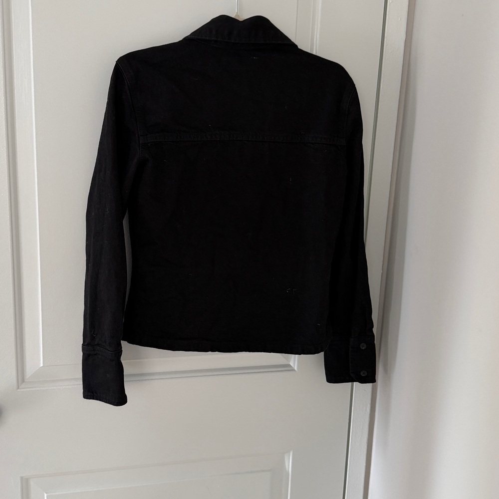 Zara Classic Black Denim Button-Up Shirt - Picture 4 of 4